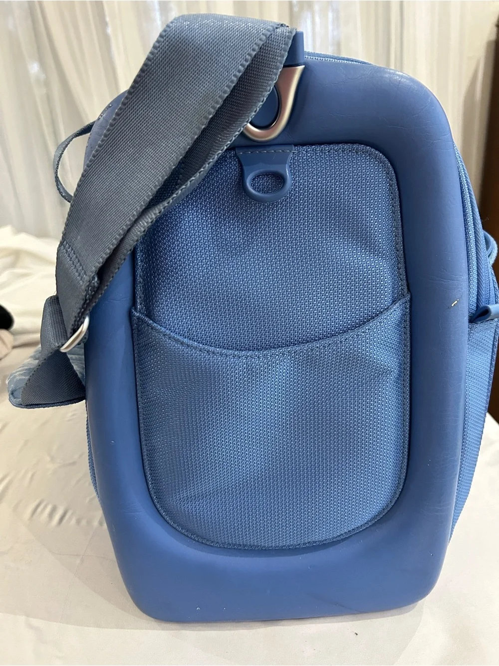 Tumi Light Blue Duffel Bag with Front & Side Pockets 21”
